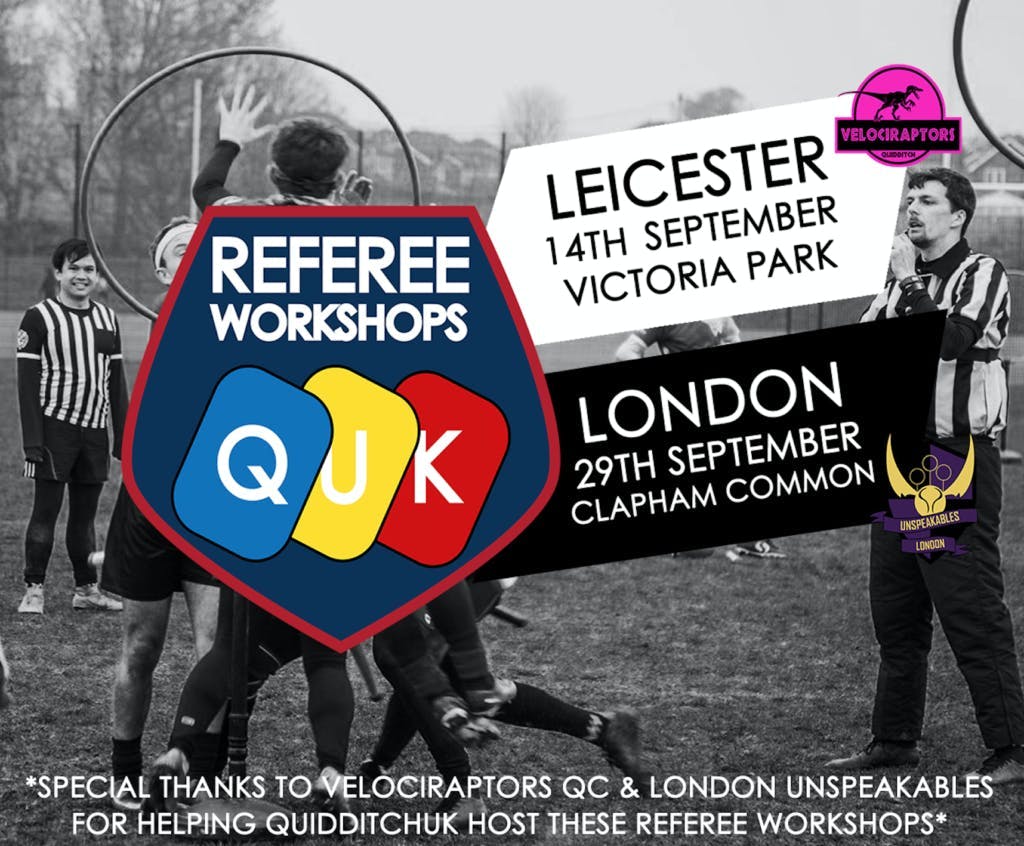 Flyer for the Referee Workshops with dates and locations